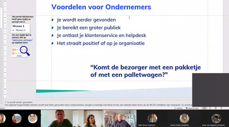 Een pagina uit de powerpoint van Arja Boer